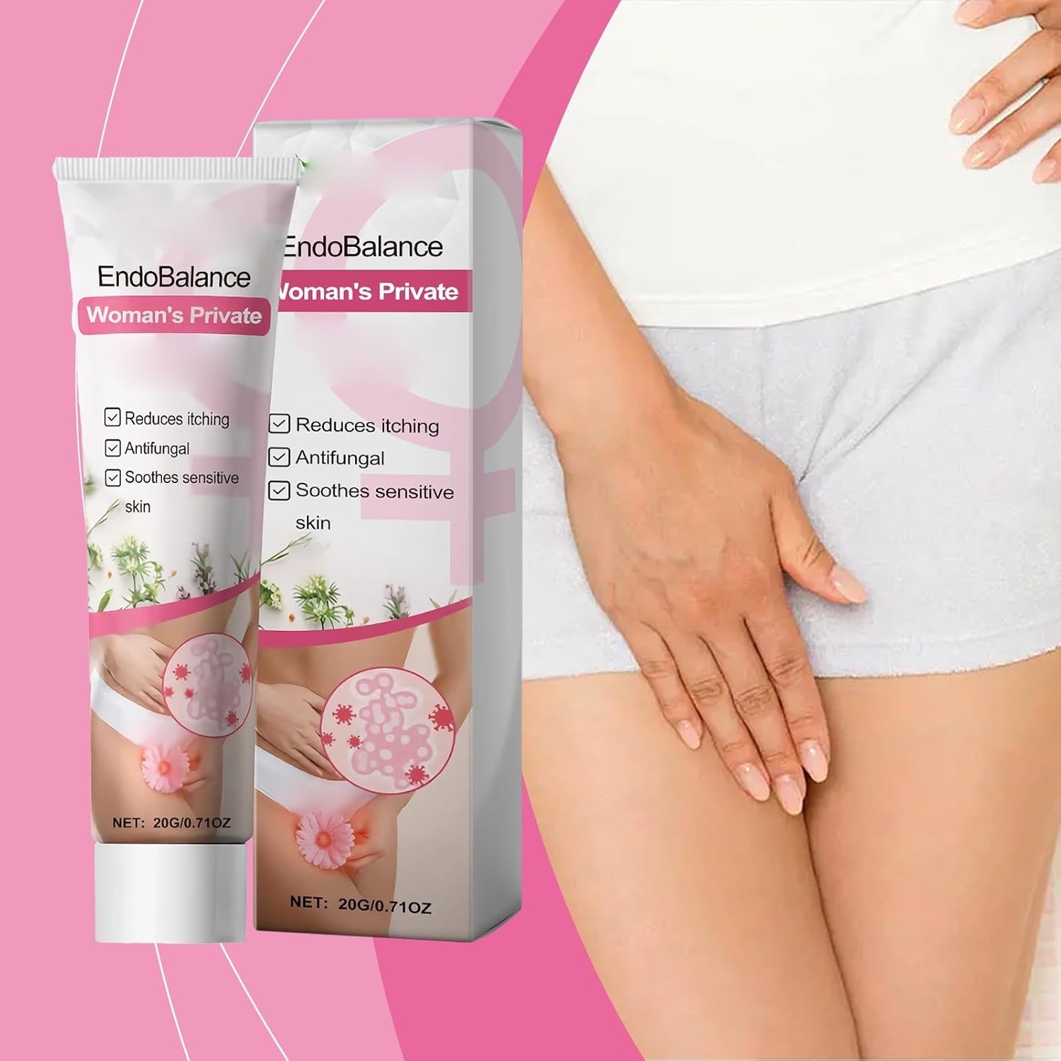Penisvergrößerung & Pflege – Private Antibacterial Cream, Intimate Care Cream Women, Ointment Against Itching in the Intimate Area, Women, Female Anti-Itching Ointment for (1)