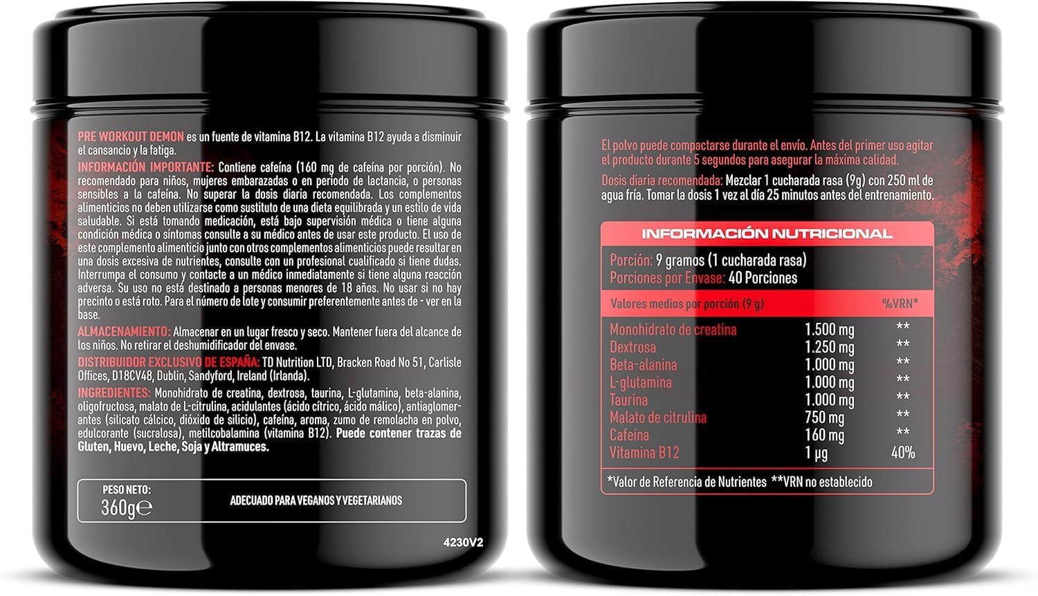 Ausdauer & Energie – Pre Workout Beast Hardcore Pre Workout Booster with Caffeine, Creatine Monohydrate, Beta Alanine and Glutamine – Bild 5