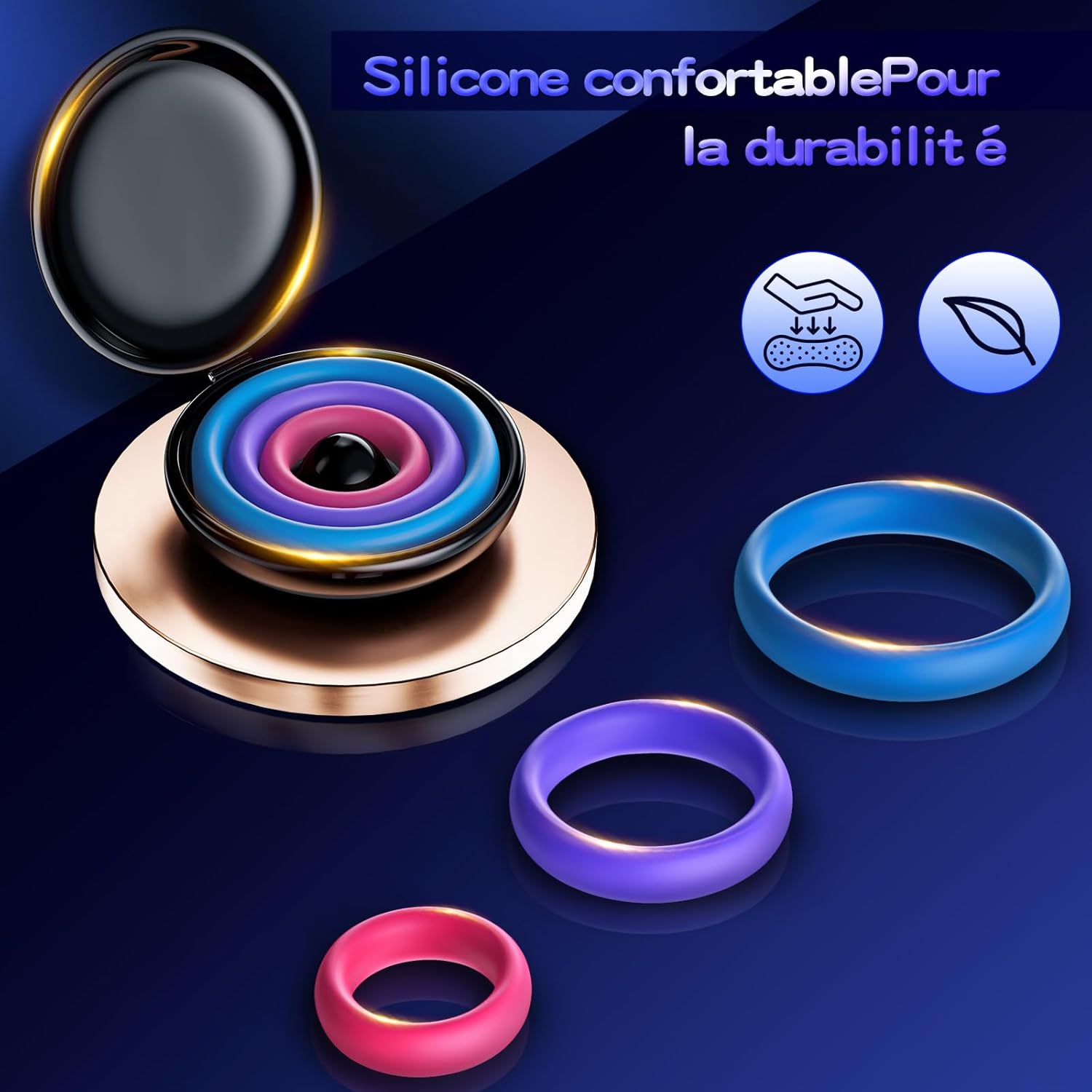 Potenzmittel & Standfestigkeit – Rings Reusable Silicone Candy Colours 3 Different Sizes Pump Sex Toy for Couples Ring Sex Toy Cock Ring Sleeve Sex Toy for Men Sleeve – Bild 9