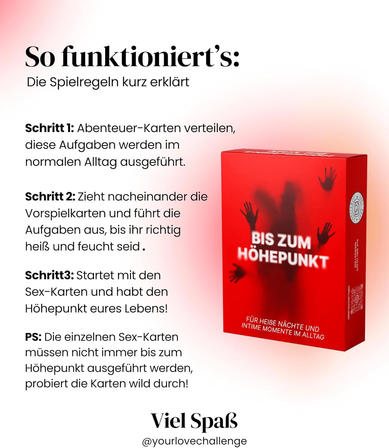 Penisvergrößerung & Pflege – YOUR LOVE CHALLENGE Up to the Climax - 100 Erotic Sex Playing Cards Valentine's Day Exciting Sex Game for Couples, Perfect for Intimate Moments and Hot Fun in Bed – Bild 2