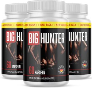Penisvergrößerung & Pflege – Big Hunter Capsules - Love, Lust and Passion - for Active Men - 60 Capsules 3x