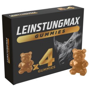 Ausdauer & Energie – Blueberry Gummies with Tribulus Terrestris & Black Maca | 4 Power Bears | Extra Strong & Instant Energy - Natural Formula for Active Men & Happy Moments
