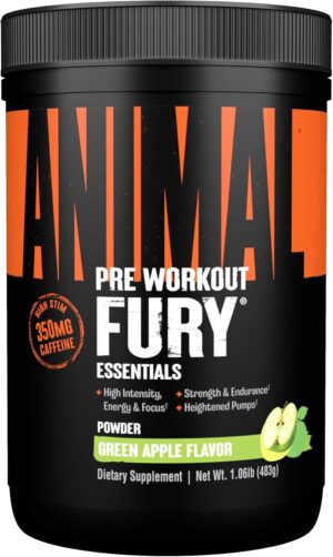Ausdauer & Energie – Universal Nutrition Animal Fury Supplement, Serves-20, Green Apple