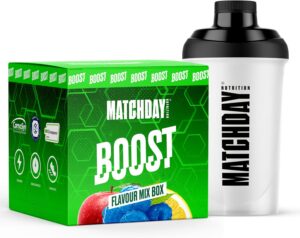 Ausdauer & Energie – MATCHDAY NUTRITION Boost Mix Box Starter Pack I 3 Flavours I ATP Booster I Athlete Drink with Amino Acids and Carbohydrates I 15 Servings for More Speed Power, Explosivity & Endurance