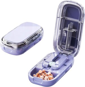 Potenzmittel & Standfestigkeit – Tablettenteiler, Tablettenteiler für Kleine und Große Tabletten, Tablettenschneider mit Aufbewahrungsfach, Tragbarer Pillenschneider, Pillenteiler, Medikamententeiler für Reise & Haustier