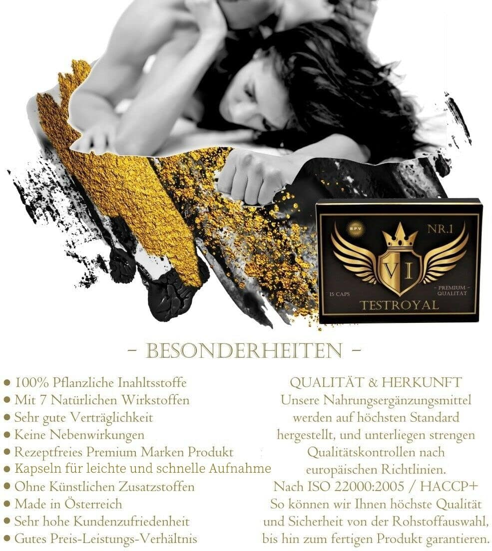 Ausdauer & Energie – BPV- Testroyal 60 Capsules = 32 g - Training Booster - High Dose Combination Product Perfect for Athletes and Active Men - For Lust - Love - Passion and More – Bild 4