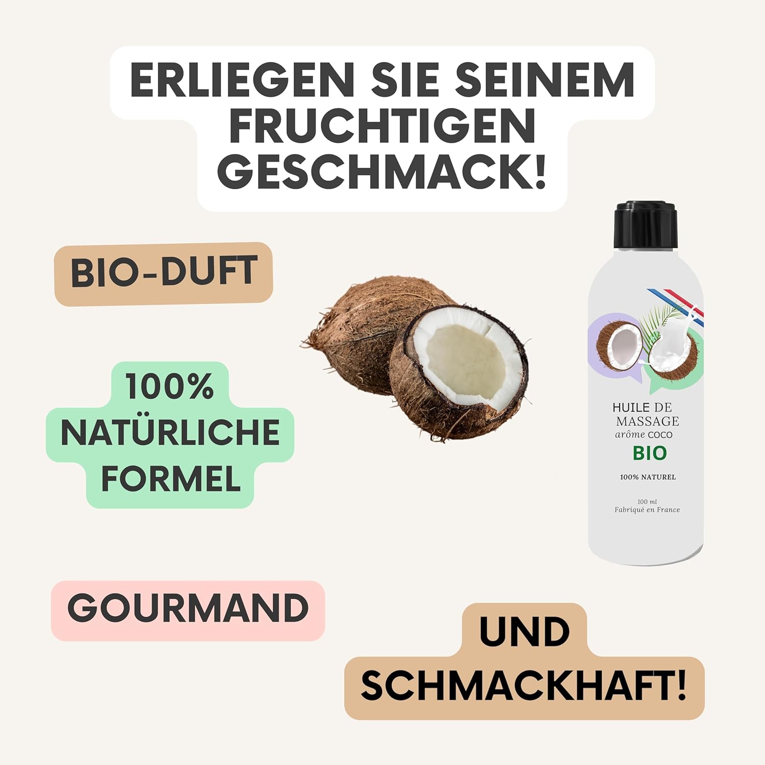 Penisvergrößerung & Pflege – Massage Oil for Sex - Oil Sex Oil Edible Coconut Coconut Lubricant for the Intimate Area. Couple Adults Fun Relaxing Aphrodisiac Toy Oral Valentine's Day Organic 100% Natural – Bild 3
