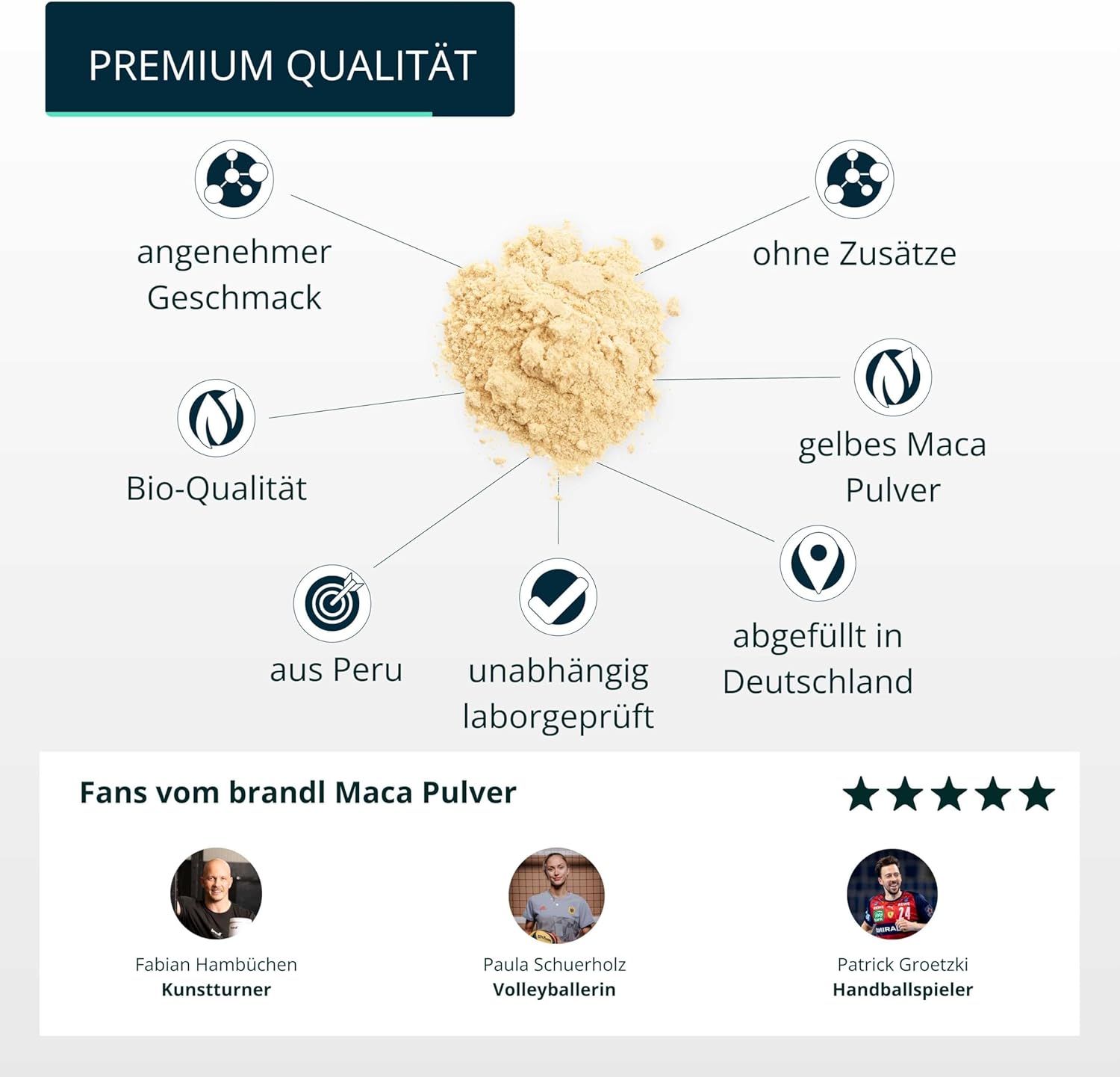 Potenzmittel & Standfestigkeit – Maca Powder Organic from Peru, Optimised for Athletes by brandl Bottled in Germany, 500 g – Bild 4