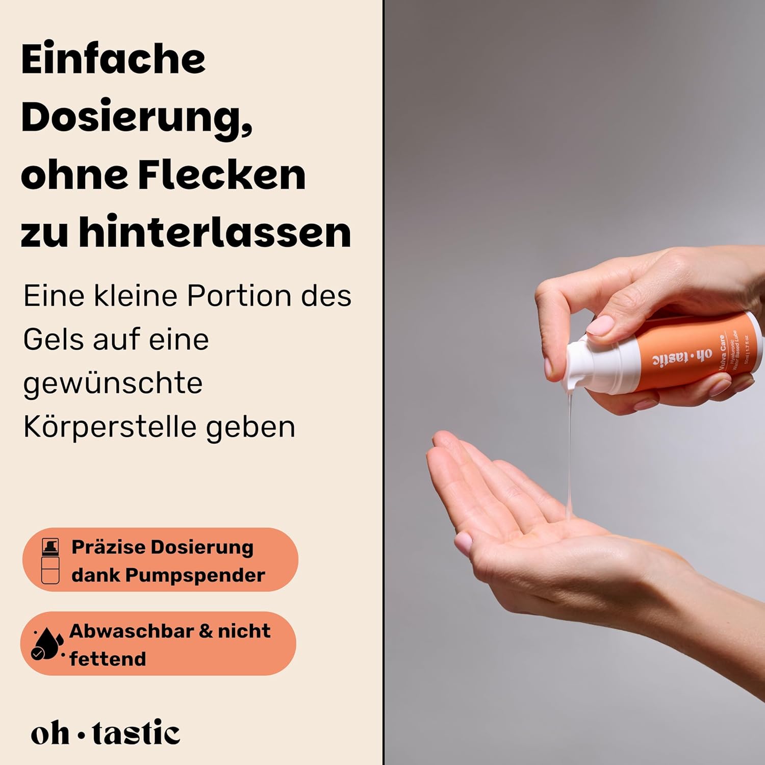 Penisvergrößerung & Pflege – Natural Sensitive Lubricant with Hyaluronic for Women - Intimate Water-based Gel in Dryness, pH Friendly Lubricant, Water-Based Lube with Lactic Acid - ohtastic - (50 ml) – Bild 6