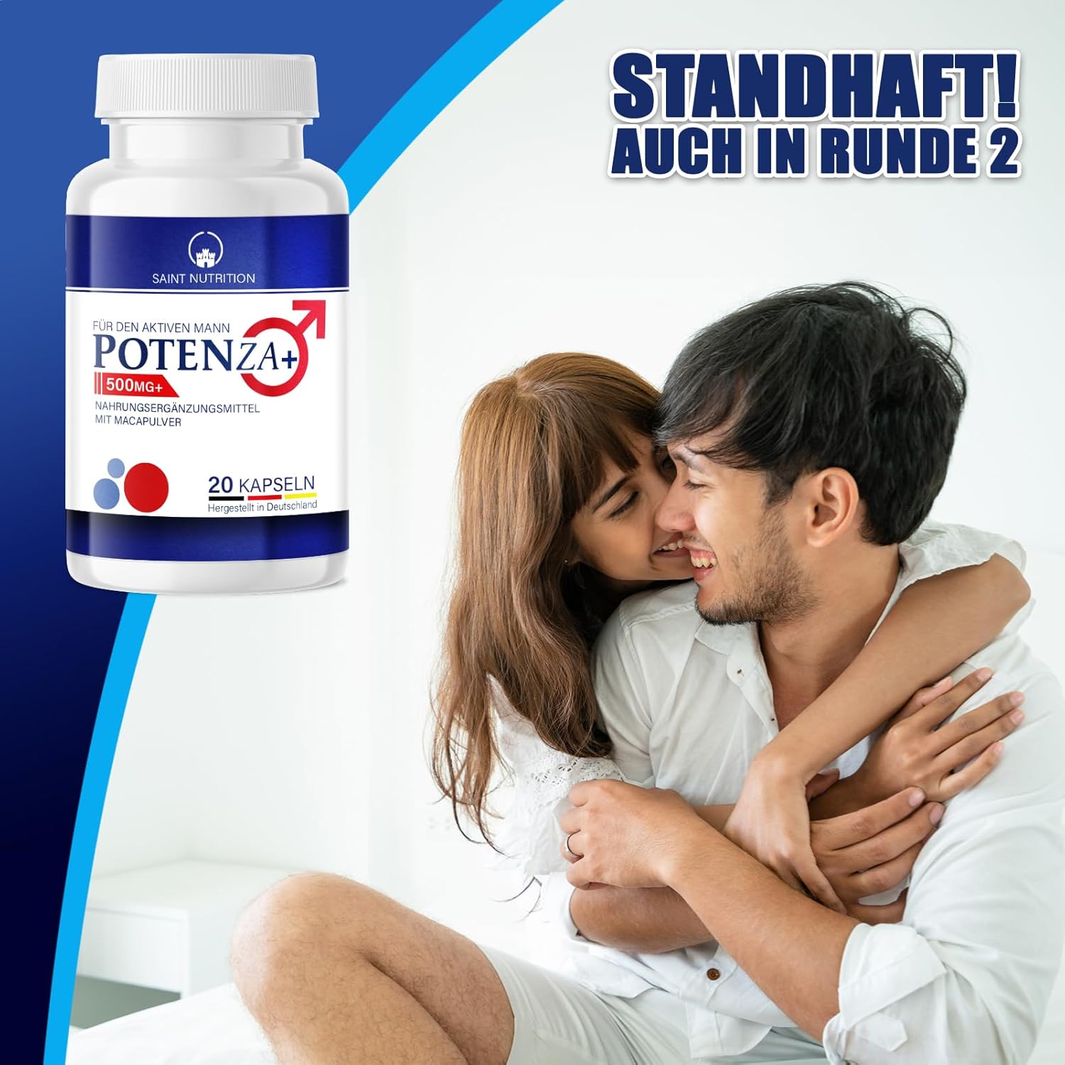 Potenzmittel & Standfestigkeit – Potenza+ for the Active Man - Extra Strong for Men Instant Effect - High Dose with Maca, L-Arginine & Zinc - Original Capsules for Optimal Support - Pack of 20 – Bild 5