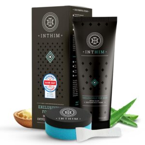Penisvergrößerung & Pflege – IntHim Depilatory Cream Intimate Area Men - Gentle, Thorough Hair Removal Cream + Smooth Hair Removal with IntHim DermaClean Pro Sponge - Hair Removal Cream Intimate Area, Butt & Testicles