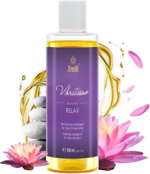 Penisvergrößerung & Pflege – Vibratissimo Relax 100 ml Massage Oil - Deep Relaxing Fragrance Blend - Soothing, Stress Relief, Relaxation & Lubricating Oil, Love Oil