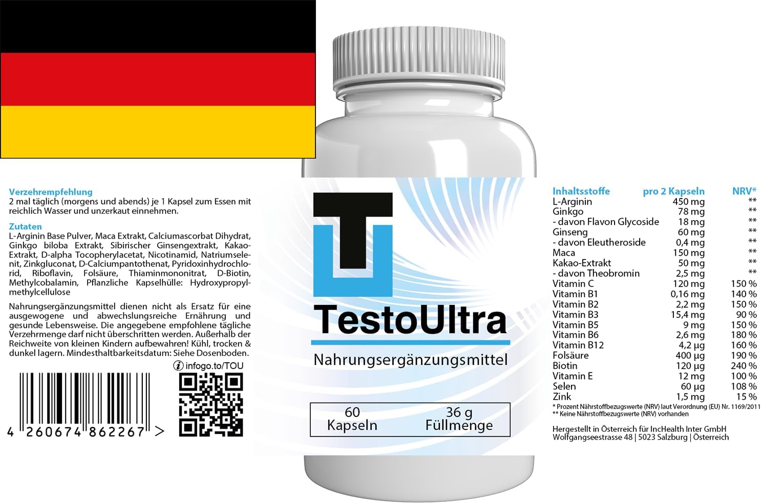Ausdauer & Energie – Testo Ultra - 60 Capsules (2) – Bild 5