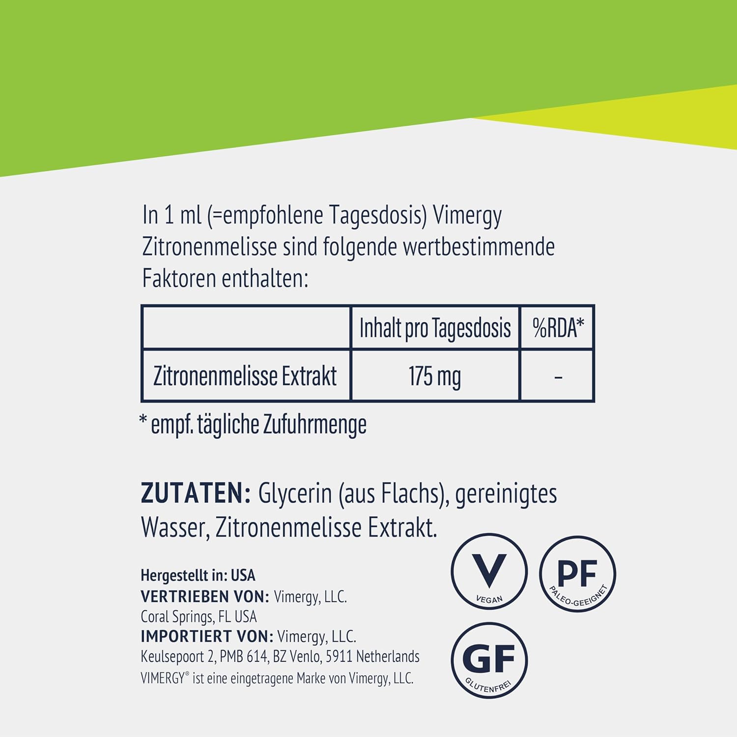 Potenzmittel & Standfestigkeit – Vimergy Lemon Balm Extract, 30 Servings – Traditionally Used in Herbal Medicine as a Sleep aid During Times of Mental Stress – Alcohol-Free – Gluten Free, Non-GMO, Kosher, Vegan & Paleo (30 ml) – Bild 4