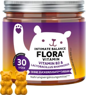 Penisvergrößerung & Pflege – Intimate Balance Flora - Intimate Wellbeing - With Vitamin B2 (Riboflavin) and C - Multivitamin - 30 Pieces (1 Month Supply) - No Added Sugar, Vegan - Bears with Benefits