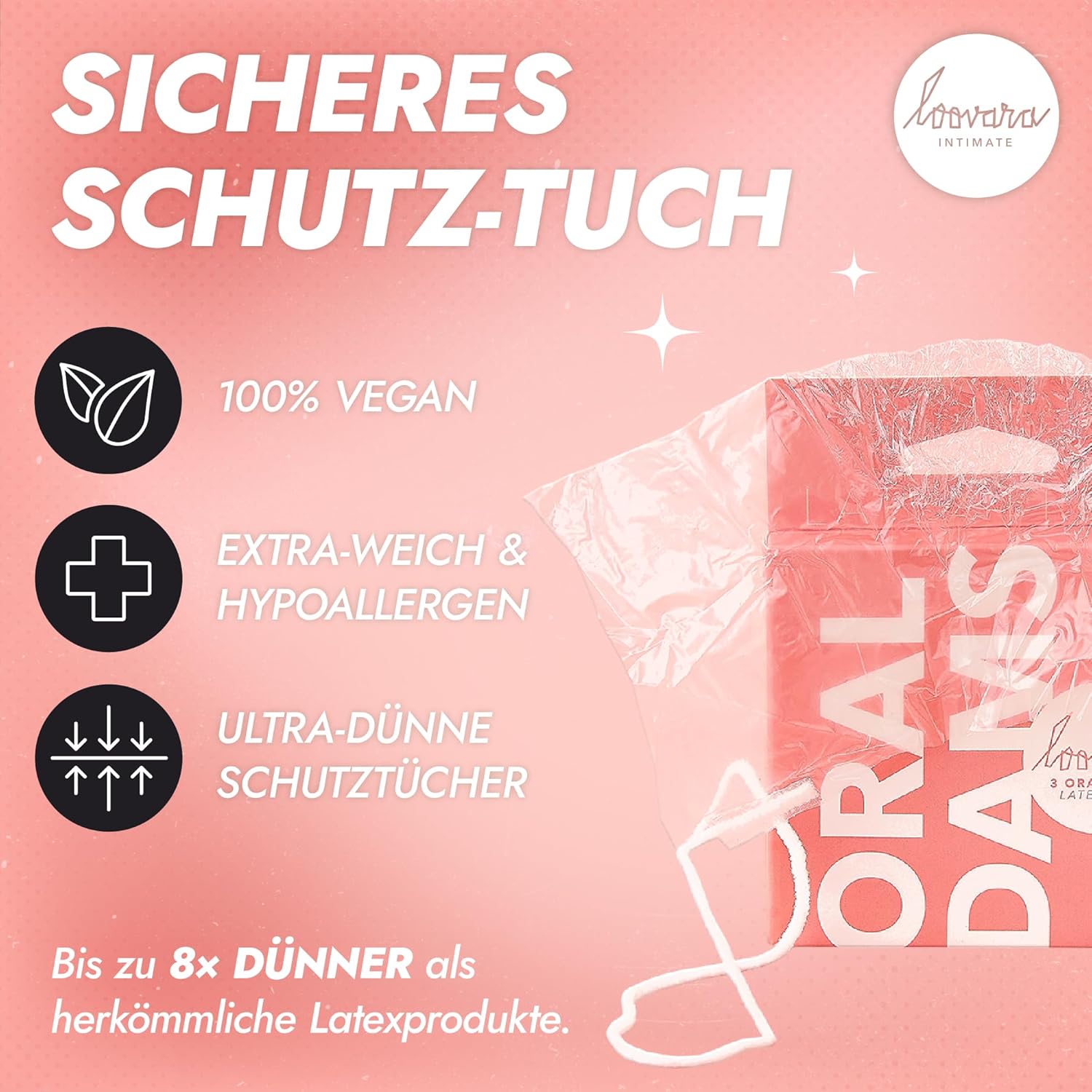 Penisvergrößerung & Pflege – Loovara Oral Wipes Lick Cloths Pack of 3 Latex Free - Oral Dams Latex Free - Protective Cloths Ultra Thin and Natural and Extra Soft for a Natural Feel, Vegan, Hypoallergenic – Bild 3