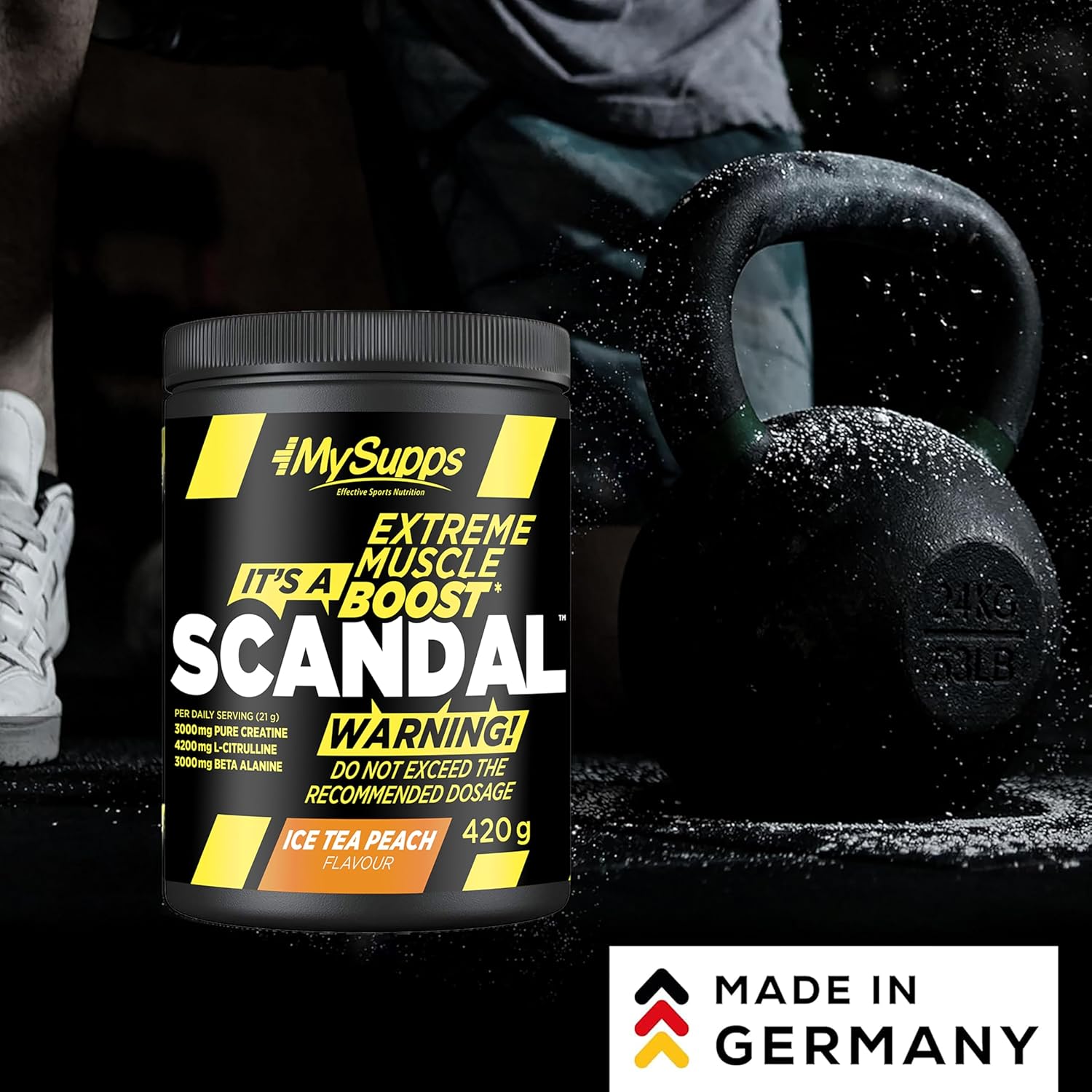Ausdauer & Energie – My Supps Scandal Extreme Muscle Pre Workout Training Booster - Iced Tea Peach with Creatine, Citrulline, Beta Alanine, Caffeine & Tyrosine for Energy - Gym Nutrition Supplement - 20 Servings 420 g – Bild 7