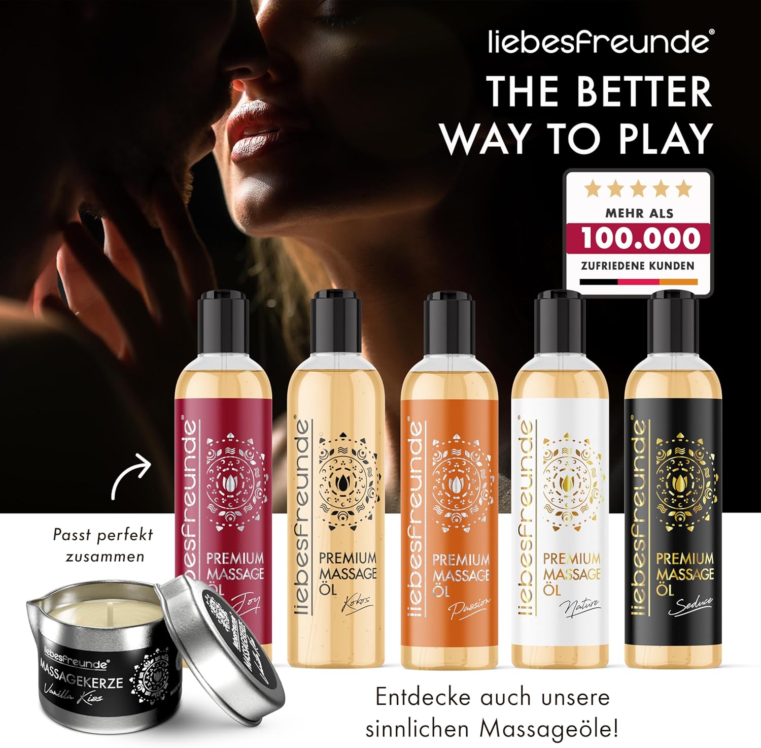 Penisvergrößerung & Pflege – Liebesfreunde® Organic Massage Candle Vanilla Kiss for Sensual Massages with Coconut Oil and Aloe Vera, Erotic Massage Candle for Couples, Sex Candle, 50 ml – Bild 9