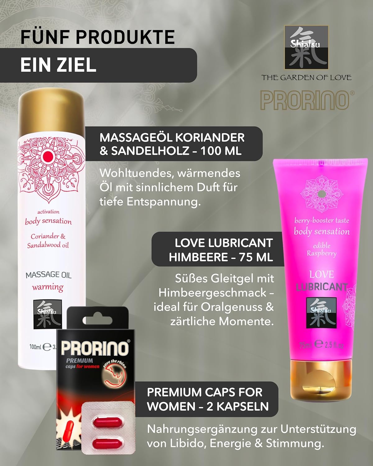 Penisvergrößerung & Pflege – HOT Junggesellinnenbox I Mit Stimulation Gel, Couples Cream, Gleitmittel, Massageöl & Libido-Kapseln I Hochwertige Inhaltsstoffe, verführerische Düfte & Aromen I Ideal als Geschenk – Bild 4