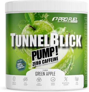 Ausdauer & Energie – Pump Booster³ without Caffeine Green Apple 440 g - Innovative Pump Formula of Amino Acids and Plant Extracts - High Dose Pre Workout Booster³ Caffeine-Free - Made in Germany - 100% Vegan