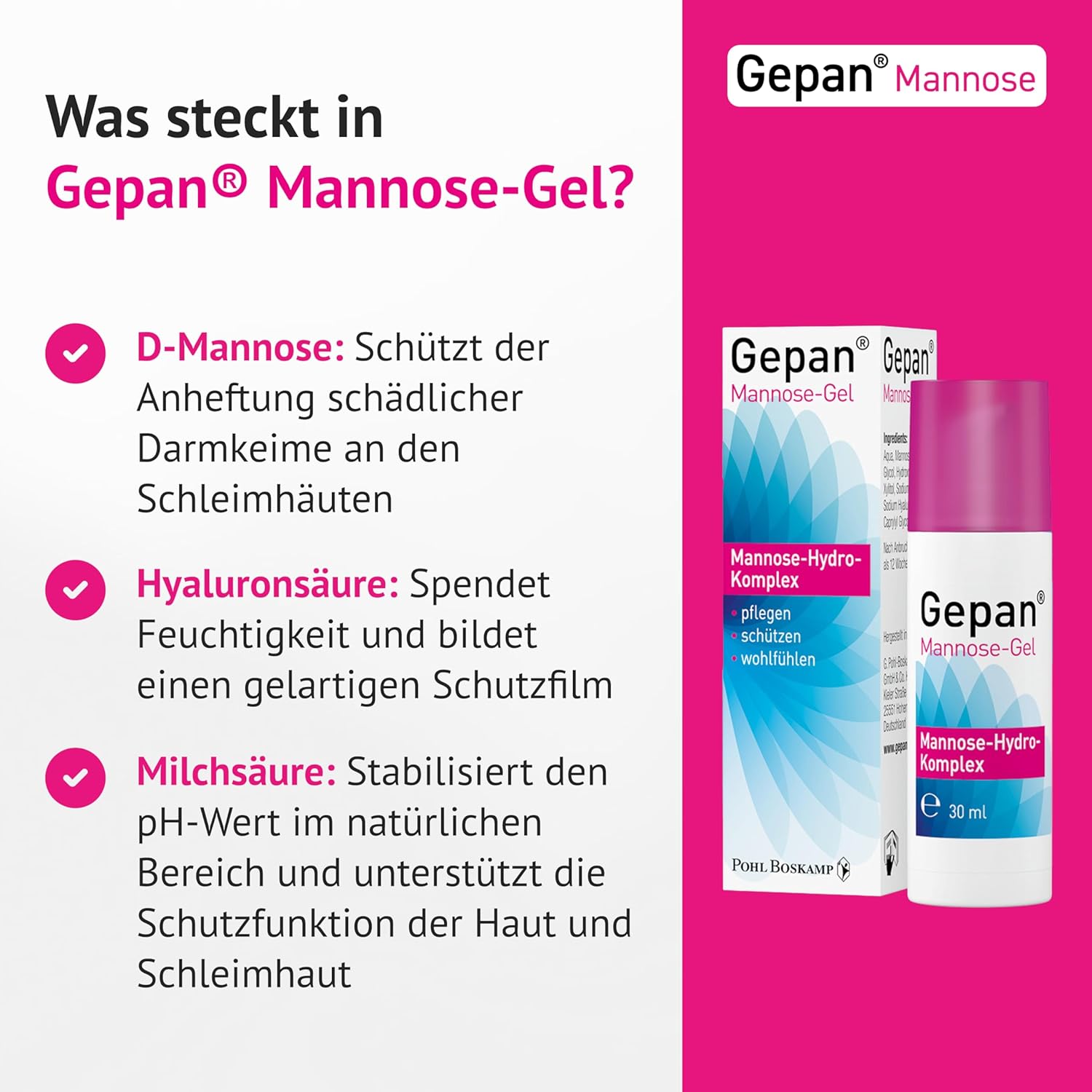 Penisvergrößerung & Pflege – Gepan Mannose Gel 30 ml: Intimate Care with Protection Factor - Mannose & Hyaluronic Acid - Supports Skin Barrier in the Intimate Area, No Parabens, Protection Against Infections, e.g. Cystitis – Bild 6