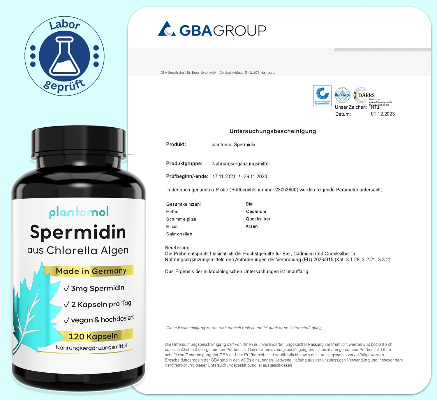Potenzmittel & Standfestigkeit – 120 idine Capsules High Dose from Chlorella Algae Extract - High Natural Chlorophyll Content + 3 mg idine - 2 Month Supply - Free from Wheat Germ Extract and Gluten - plantomol® – Bild 5