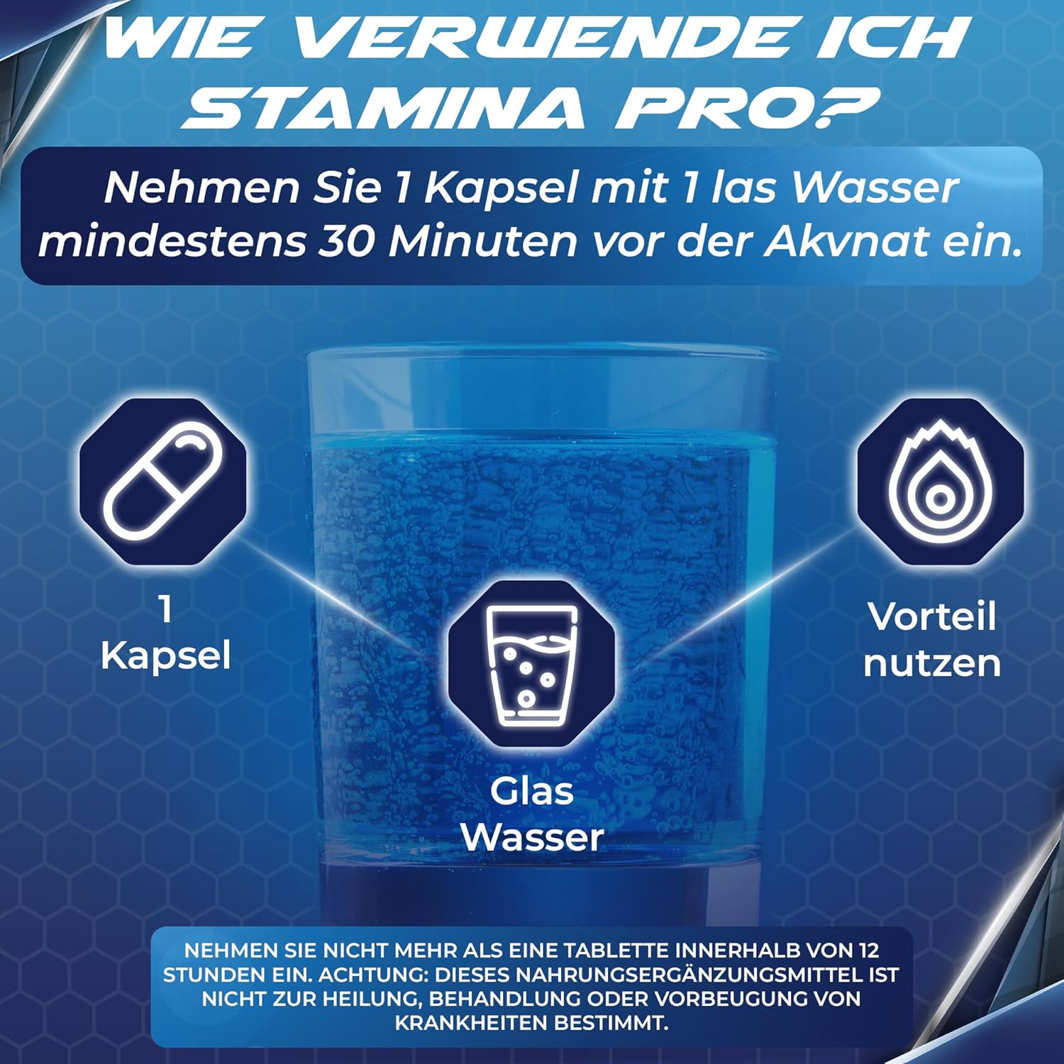 Potenzmittel & Standfestigkeit – Capsules for Men, Instant and Long-Lasting Effect, Blue High Dose Tablets for Men, Made with Natural Ingredients, 10 Premium Servings – Bild 3