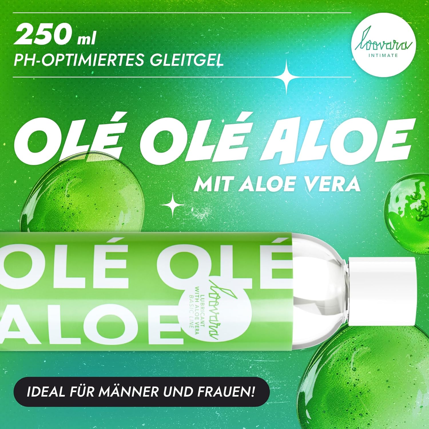 Penisvergrößerung & Pflege – LOOVARA Olé Olé Aloe Lubricant 250 ml - pH-Optimised Water-based Lubricant with Aloe Vera, Adapted to Intimate Flora, Dermatologically Tested, Vegan – Bild 2