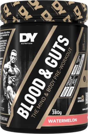 Ausdauer & Energie – Dorian Yates Nutrition - Blood & Guts | Pre Workout Booster with Arginine + Citrulline (380 g, Watermelon - Watermelon)