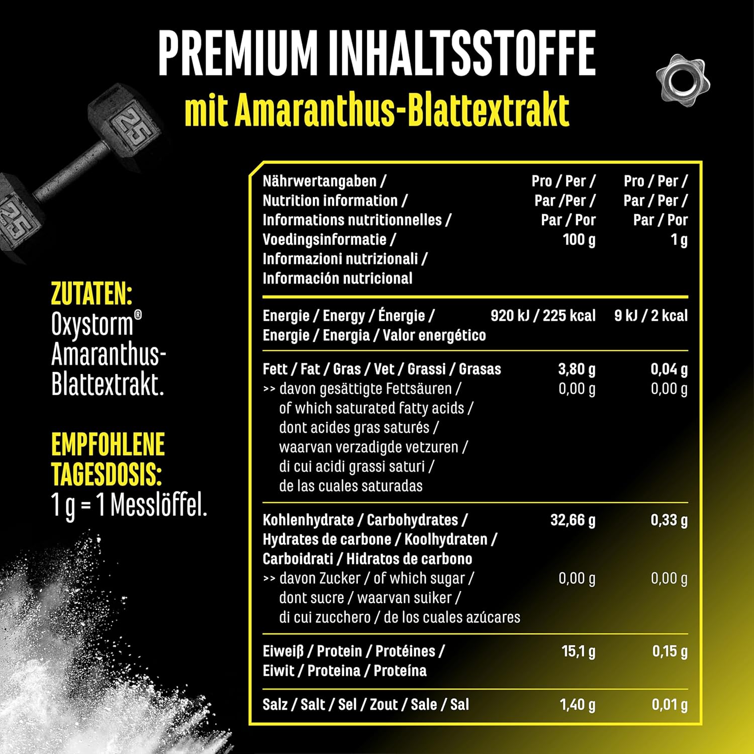 Ausdauer & Energie – Nitrate Powder (Oxystorm®) 75 g - Pure Amaranthus Leaf Extract Powder - Ideal for Pre Workout Booster - Pure Powder - Vegan – Bild 5