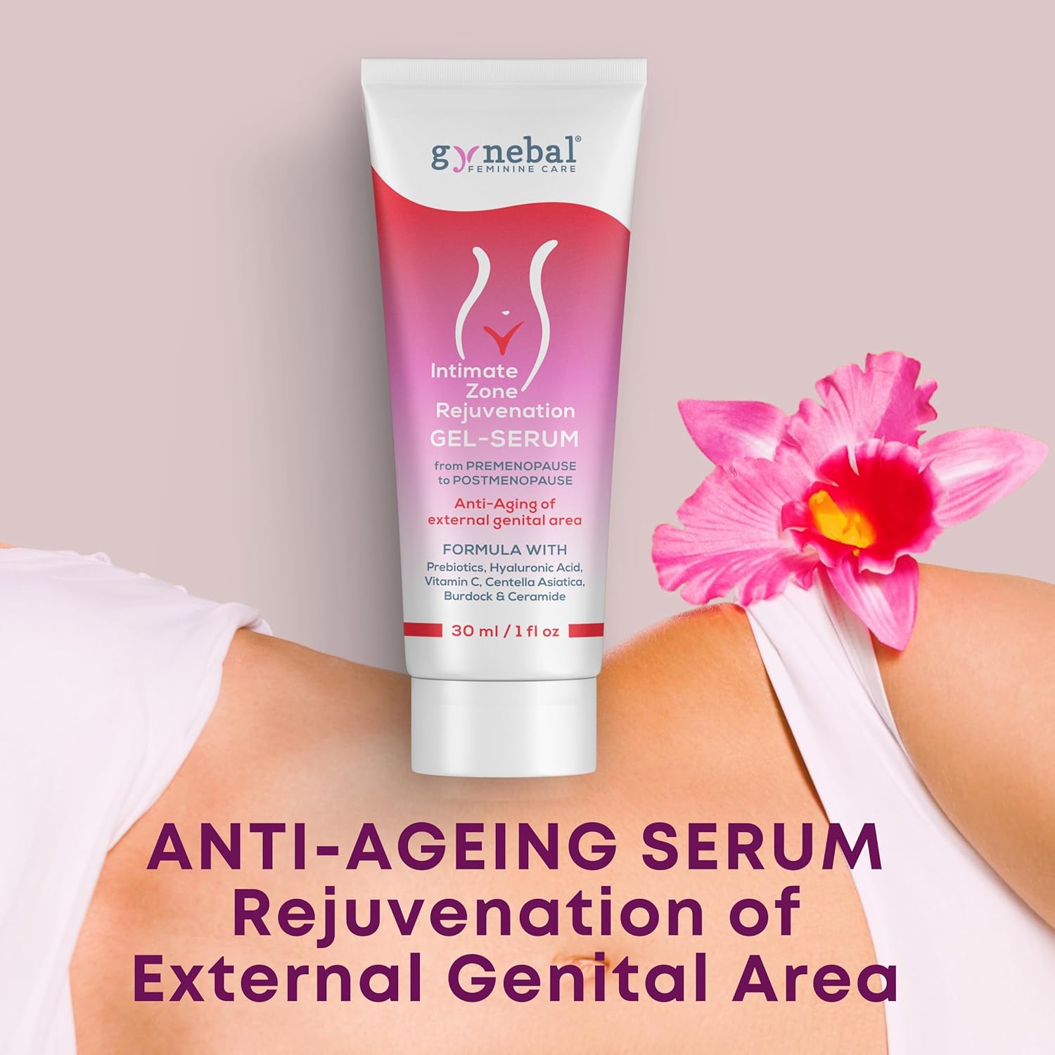 Penisvergrößerung & Pflege – 30 ml GYNEBAL Intimate Antiageing Moisturising Cream for Menopause and Vaginal Dryness for External Vaginal Use - Cream without Estrogen with Hyaluronic and Vitamin C for Rejuvenation of the Intimate – Bild 2