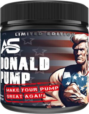 Ausdauer & Energie – Donald Pump Booster [510g] - Make Your Pump Great Again! L Citrulline Malate + Creatine + AAKG + Beta Alanine + Ginkgo Biloba (510 g, Peach Ice Tea)