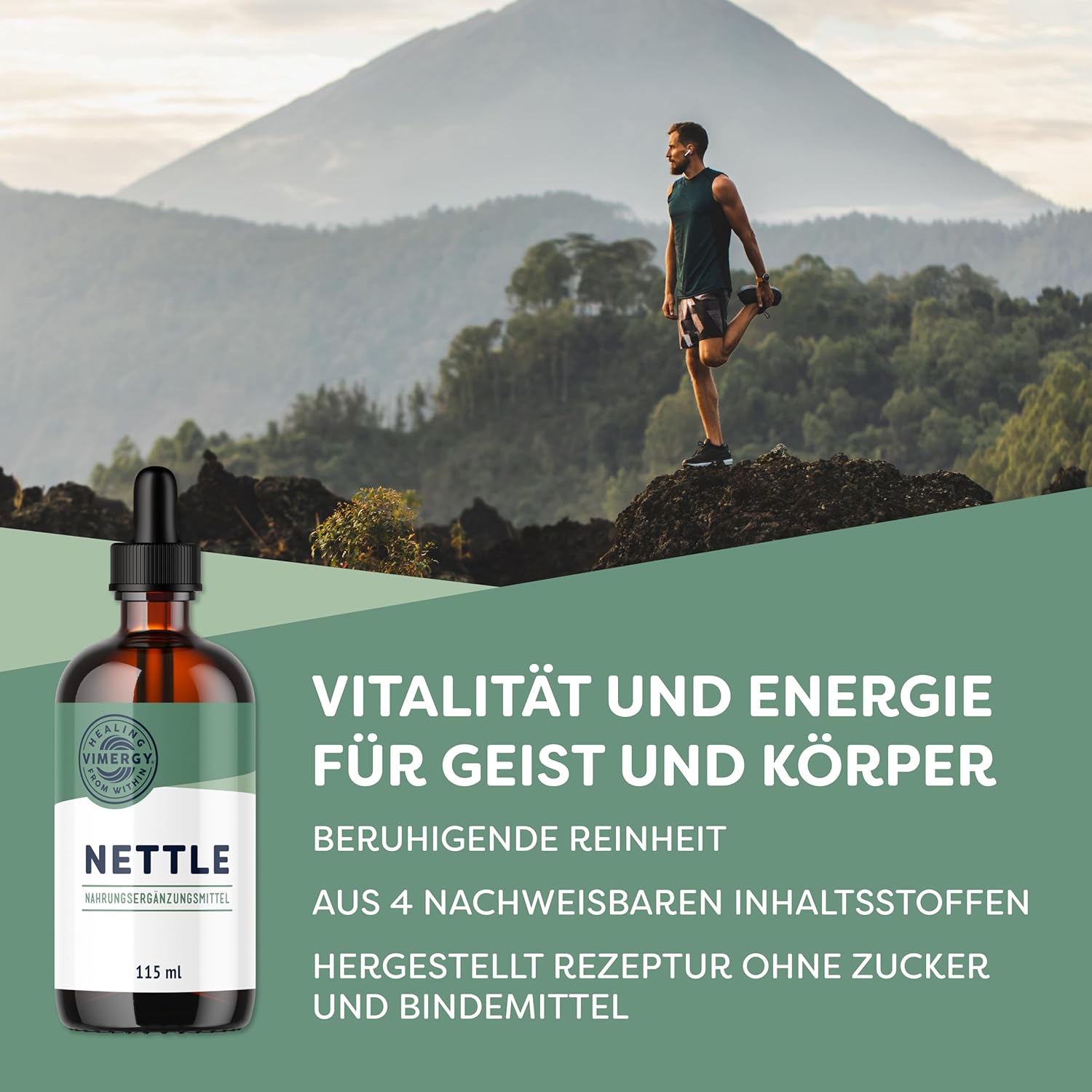 Potenzmittel & Standfestigkeit – Vimergy Brennnessel, für 57 Einnahmen – Bio Brennnessel Nahrungsergänzung – Flüssige Brennnesseltinktur auf Glycerinbasis – Ohne Zucker oder Bindemittel – Gentechnik- und Glutenfrei (115 ml) – Bild 2