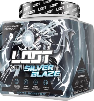 Ausdauer & Energie – LOOT® Game Booster, for Concentration, Endurance, Responsiveness, 50 Servings (400 g) with Caffeine & 20 Unique Ingredients, Flow-State® Formula, Silver Storm