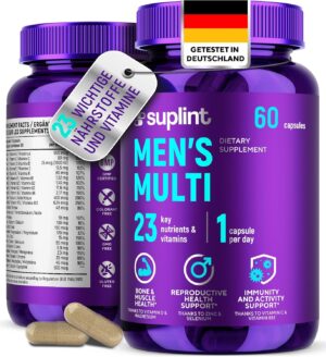 Ausdauer & Energie – Multivitamin for Men - 60 Capsules for 60 Days - Vitamin Complex A-Z & Minerals such as Zinc, Magnesium, and More - High Dose Tablets Multivinamine A, C, D, E, B6, B12, K (1 Pack)