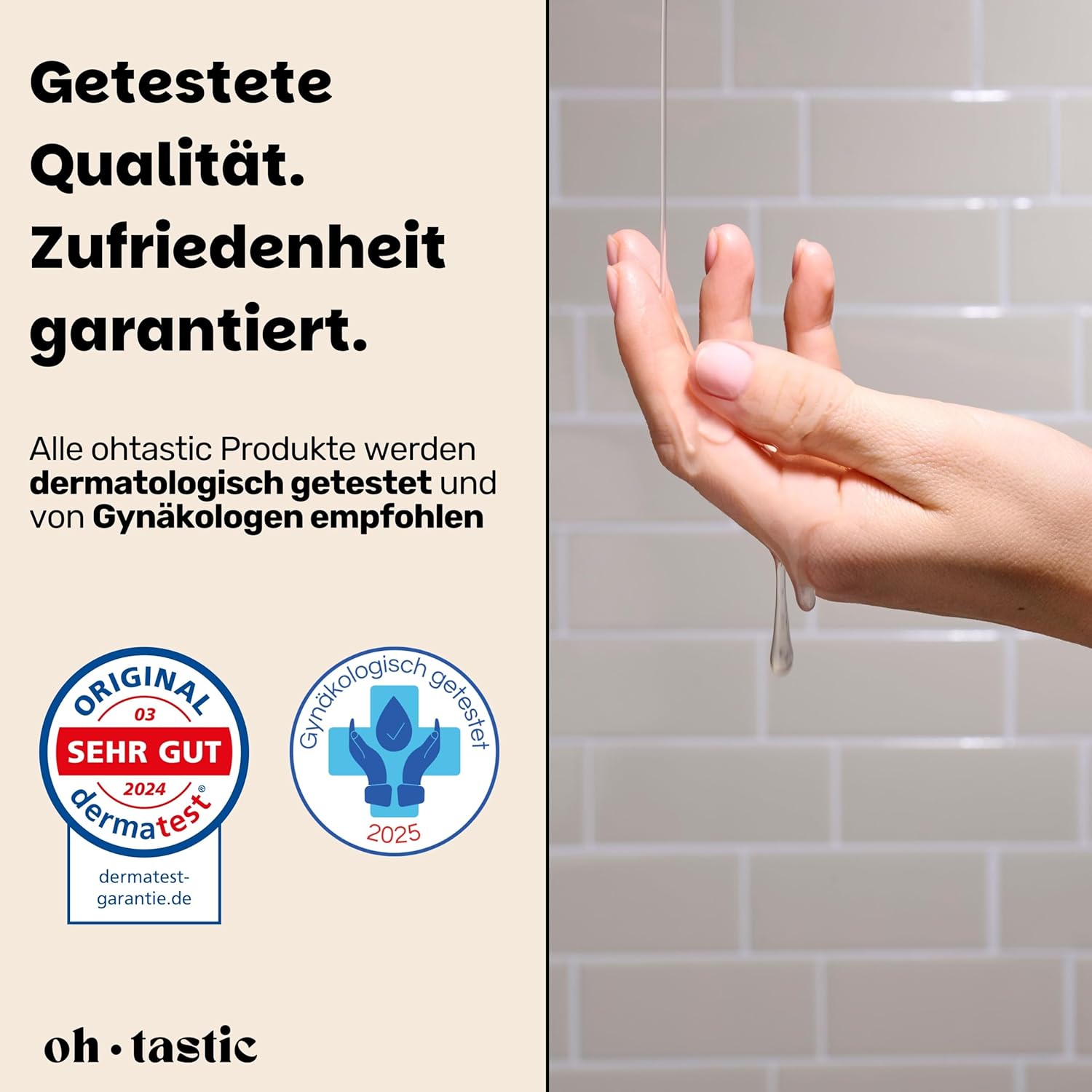 Penisvergrößerung & Pflege – Natural Sensitive Lubricant with Hyaluronic for Women - Intimate Water-based Gel in Dryness, pH Friendly Lubricant, Water-Based Lube with Lactic Acid - ohtastic - (50 ml) – Bild 5