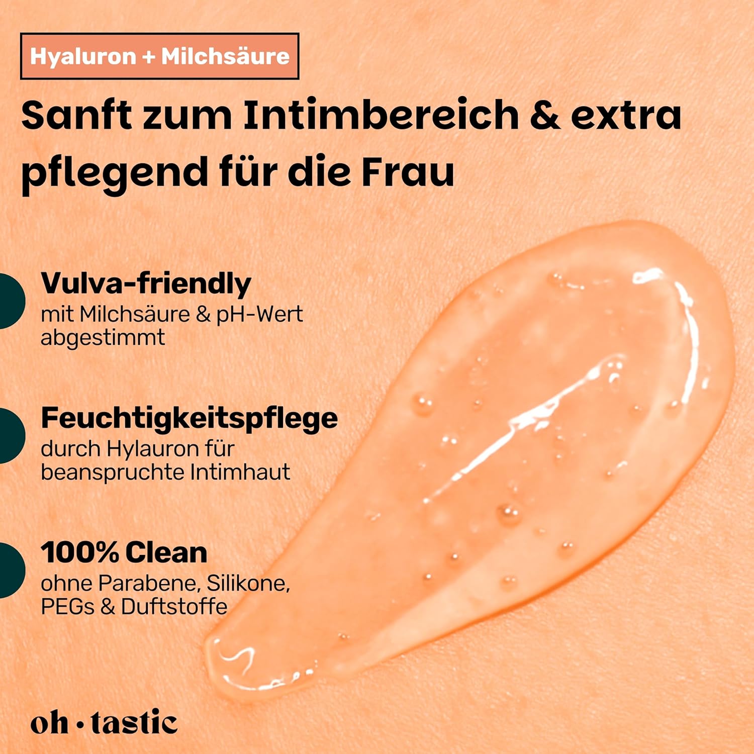 Penisvergrößerung & Pflege – Natural Sensitive Lubricant with Hyaluronic for Women - Intimate Water-based Gel in Dryness, pH Friendly Lubricant, Water-Based Lube with Lactic Acid - ohtastic - (50 ml) – Bild 4