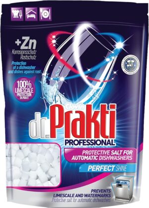 Potenzmittel & Standfestigkeit – dr.Prakti Dishwasher Protection Salt - Limescale Protection - Extends Dishwasher Life, Ensures Radiantly Clean Dishes, 1.5 kg
