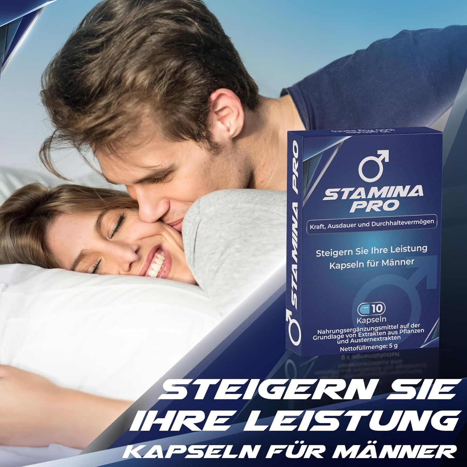 Potenzmittel & Standfestigkeit – Capsules for Men, Instant and Long-Lasting Effect, Blue High Dose Tablets for Men, Made with Natural Ingredients, 10 Premium Servings – Bild 5