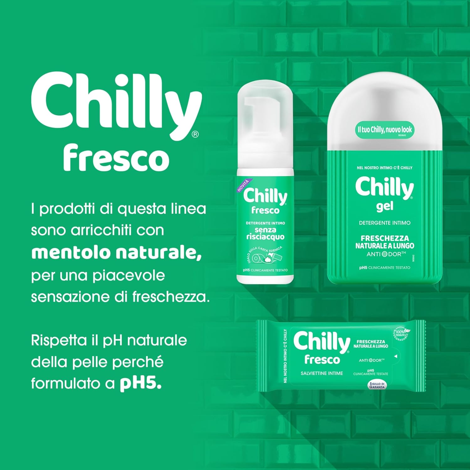 Penisvergrößerung & Pflege – Chilly Fresh Cleansing Wipes, Intimate Hygiene, Protection with Natural Menthol, Daily Use, Clinically Tested, pH 5, 1 Pack of 12 Wipes – Bild 4