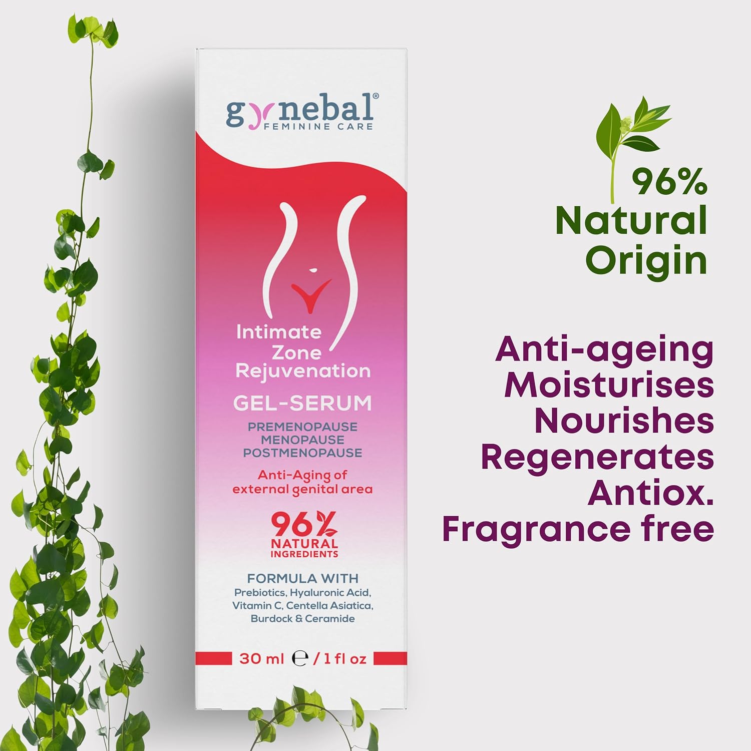 Penisvergrößerung & Pflege – 30 ml GYNEBAL Intimate Antiageing Moisturising Cream for Menopause and Vaginal Dryness for External Vaginal Use - Cream without Estrogen with Hyaluronic and Vitamin C for Rejuvenation of the Intimate – Bild 4