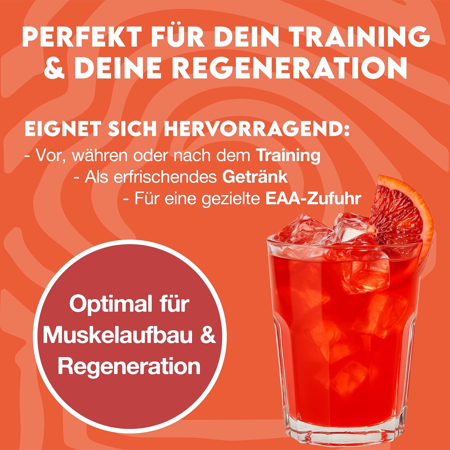Ausdauer & Energie – INLEAD - EAA Powder | 10,000 mg Essential Amino Acids per Serving | Supports Muscle Protection, Regeneration & Performance | Optimal Solubility - 500 g (Blood Orange - Blood Orange) – Bild 3
