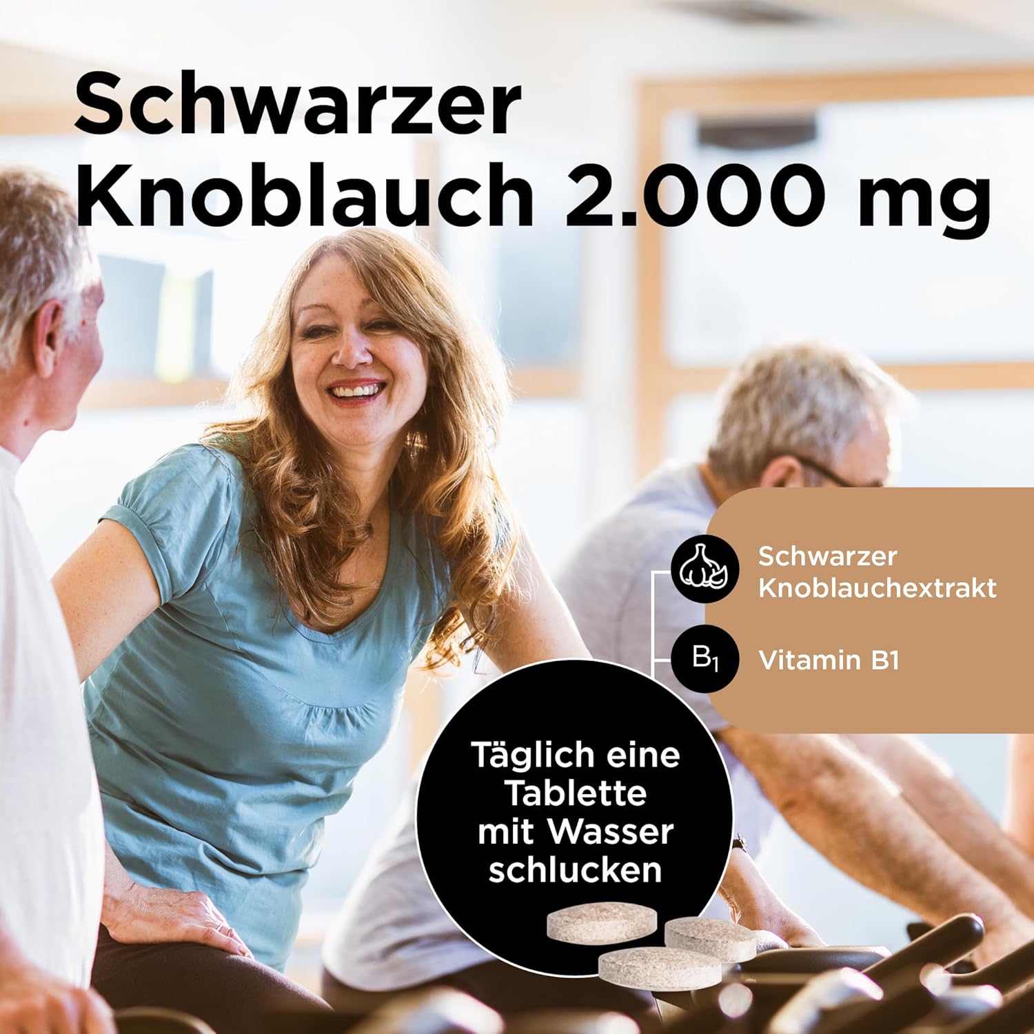 Potenzmittel & Standfestigkeit – Healthspan Black Garlic 2,000 mg | Additional Vitamin B1 | Rich in Amino Acids | Odour Controlled Tablets | Vegan | 90 Tablets – Bild 6