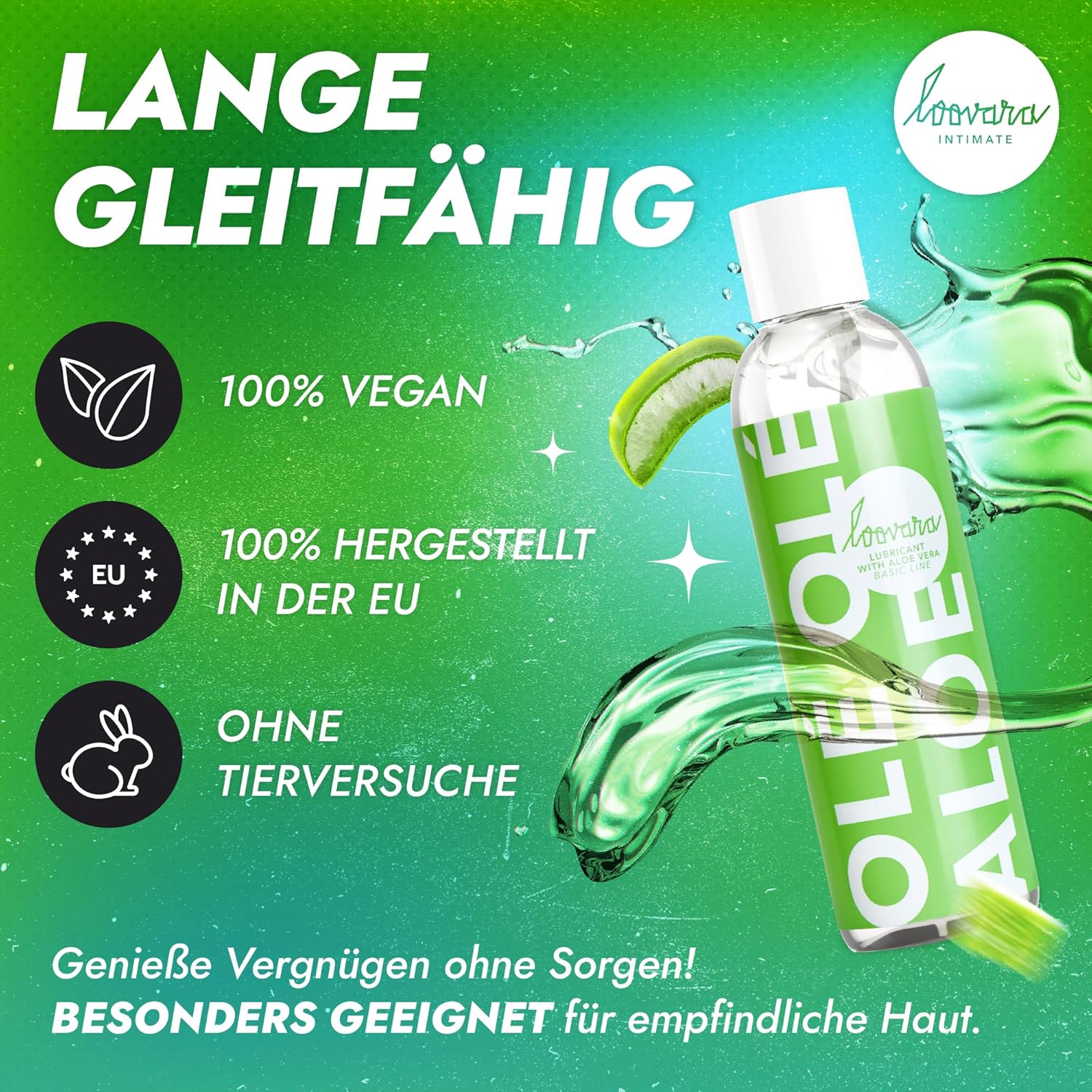 Penisvergrößerung & Pflege – LOOVARA Olé Olé Aloe Lubricant 250 ml - pH-Optimised Water-based Lubricant with Aloe Vera, Adapted to Intimate Flora, Dermatologically Tested, Vegan – Bild 5