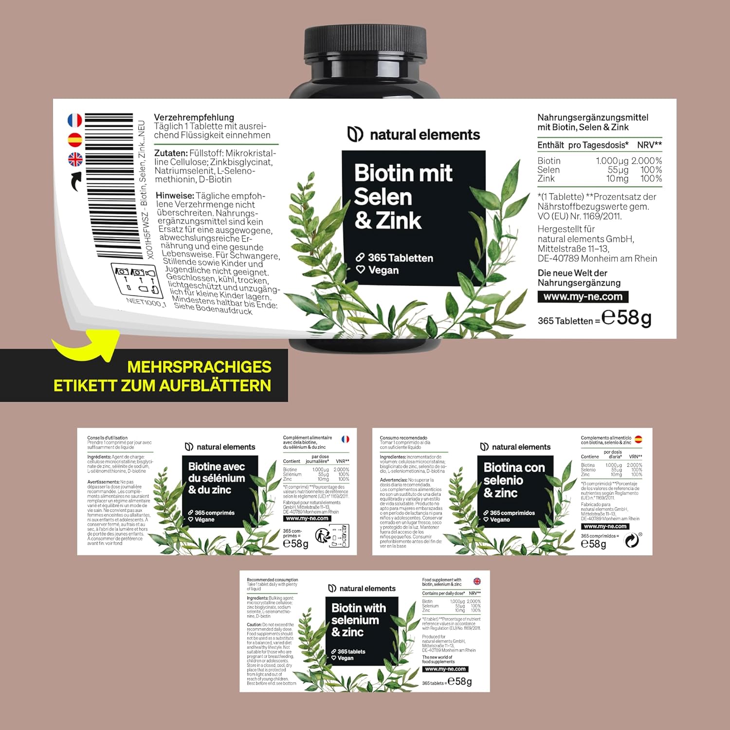 Potenzmittel & Standfestigkeit – Biotin + Selenium + Zinc 365 - Vegan Tablets - No Magnesium Stearate - Laboratory Tested and Made in Germany – Bild 6
