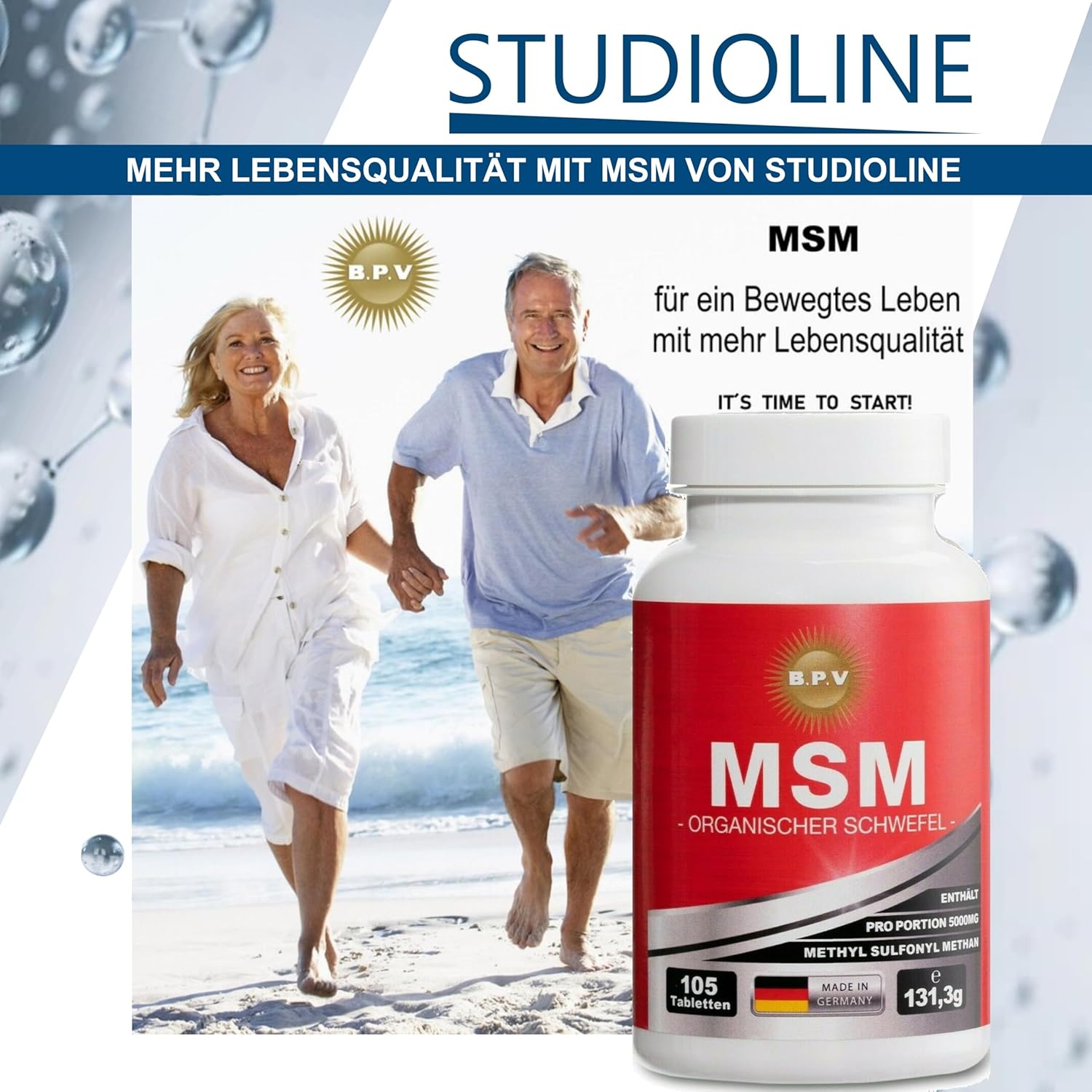 Potenzmittel & Standfestigkeit – BPV - MSM 2 x 105 Tablets - Organic Sulphur - High Dose 5000 mg Daily Dose – Bild 3