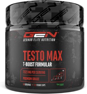 Ausdauer & Energie – Testo MAX - 270 Capsules - High Dose (6780 mg) per Daily Serving with Amino Acids + Plant Extracts Tribulus + Maca Extract + Boron + D-Aspartic Acid - Laboratory-Tested - German Elite Nutrition