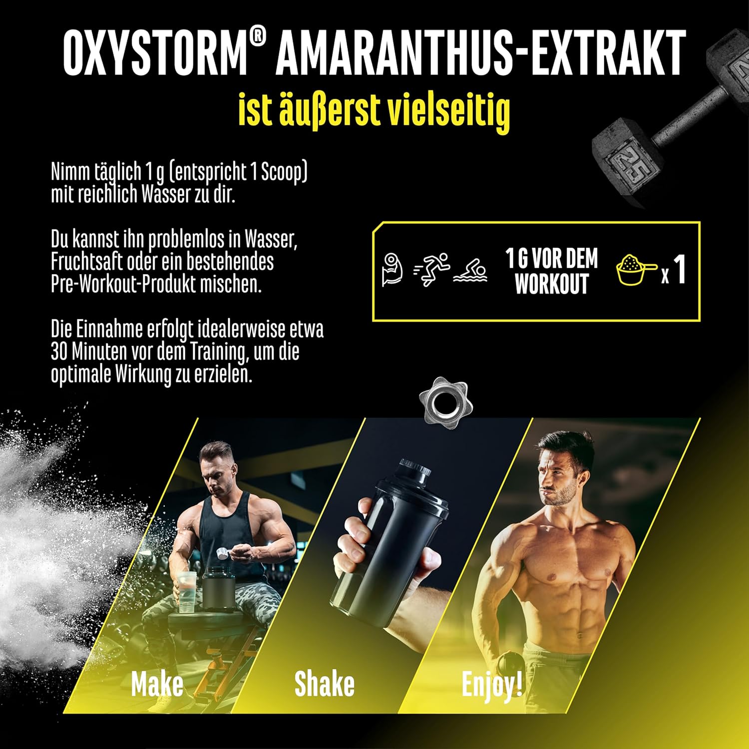 Ausdauer & Energie – Nitrate Powder (Oxystorm®) 75 g - Pure Amaranthus Leaf Extract Powder - Ideal for Pre Workout Booster - Pure Powder - Vegan – Bild 7
