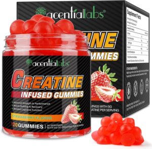 Ausdauer & Energie – Creatine Ultra Gummies, Creatine Monohydrate Rubbers for Men and Women - 5 G Creatine Monohydrate Per Portion, Supports Muscle Growth, Energy Boost, 120 Rubbers