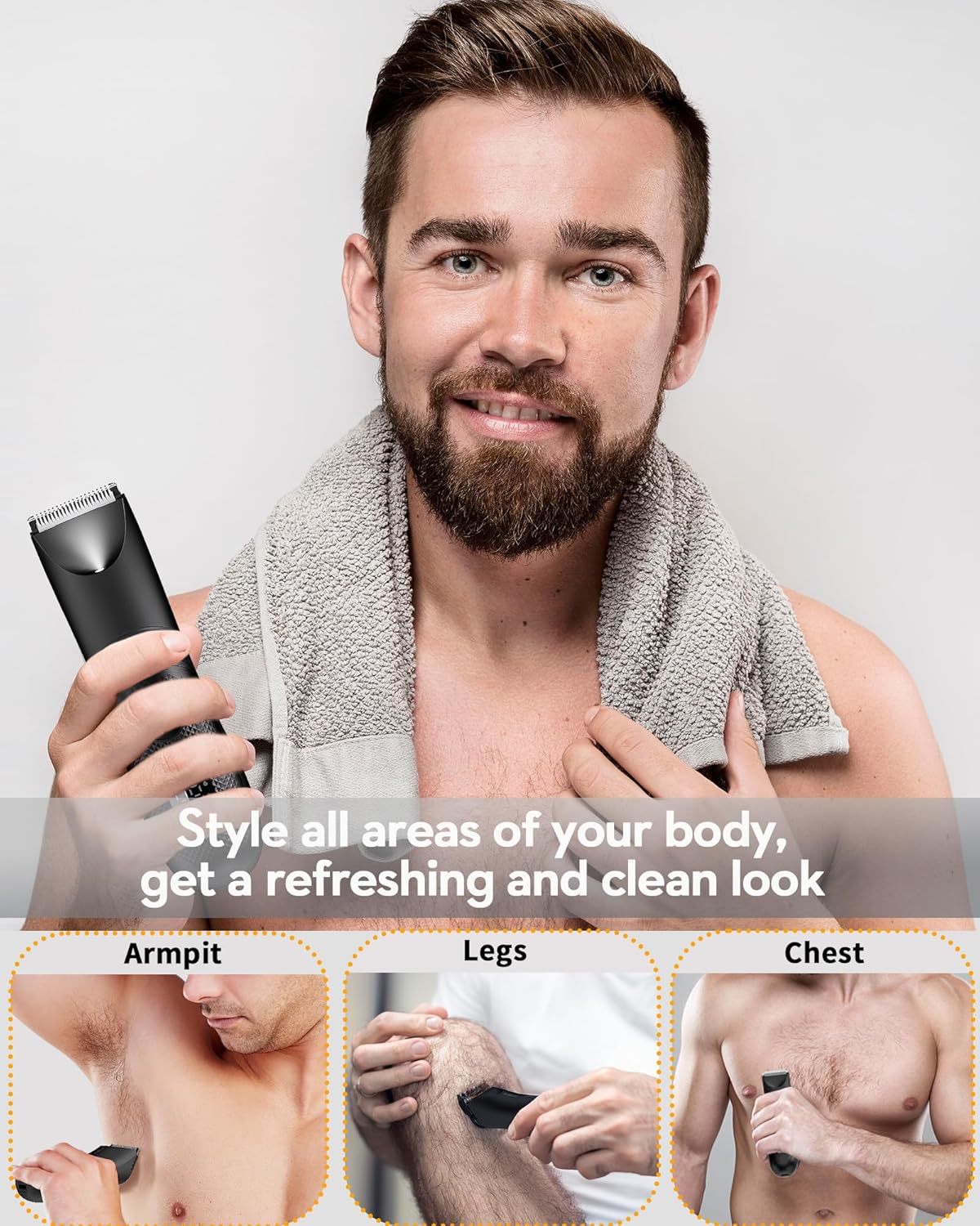 Penisvergrößerung & Pflege – Kibiy Men's Intimate Shaver with LED Light & Display, IPX7 Waterproof Intimate Razor for Men – Bild 3